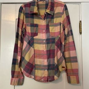 Roxy Women Multi-Color Plaid button down. Large